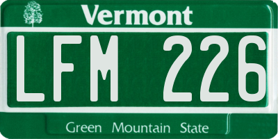 VT license plate LFM226