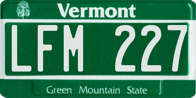 VT license plate LFM227