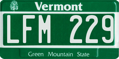VT license plate LFM229