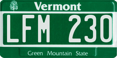 VT license plate LFM230