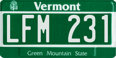 VT license plate LFM231