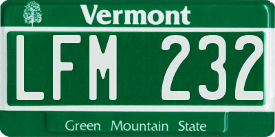 VT license plate LFM232