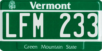 VT license plate LFM233