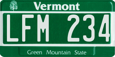 VT license plate LFM234