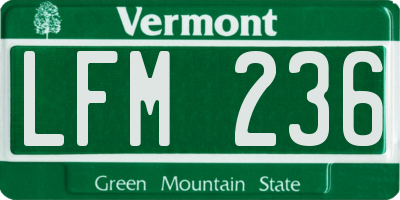 VT license plate LFM236