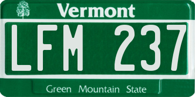 VT license plate LFM237
