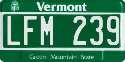VT license plate LFM239