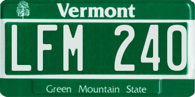 VT license plate LFM240
