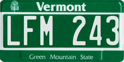 VT license plate LFM243