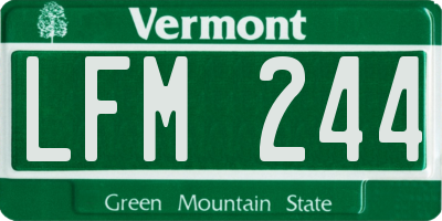 VT license plate LFM244