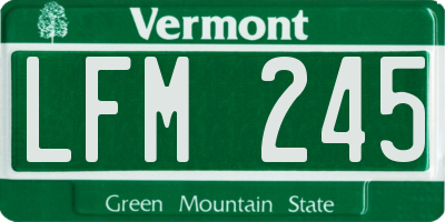 VT license plate LFM245
