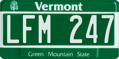 VT license plate LFM247