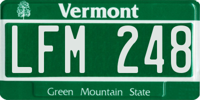 VT license plate LFM248