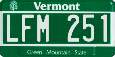 VT license plate LFM251