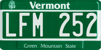 VT license plate LFM252