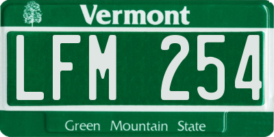 VT license plate LFM254