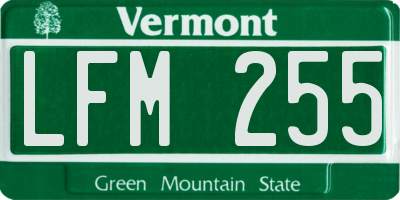 VT license plate LFM255