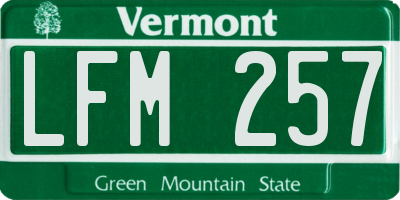 VT license plate LFM257
