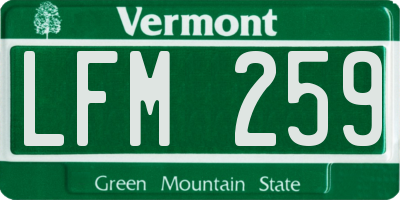 VT license plate LFM259