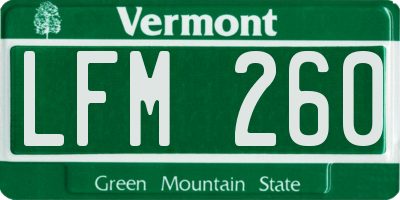 VT license plate LFM260