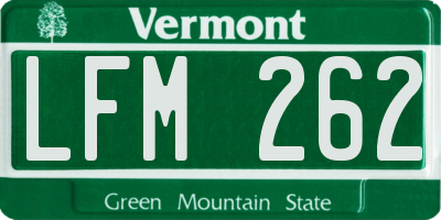 VT license plate LFM262