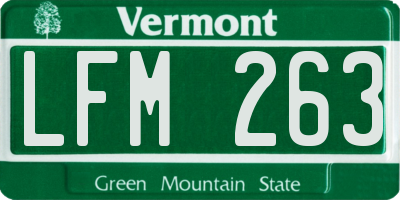 VT license plate LFM263