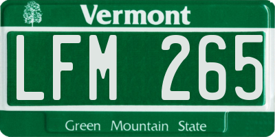 VT license plate LFM265