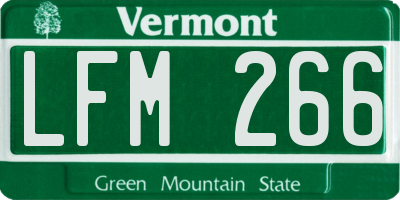 VT license plate LFM266