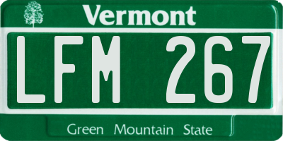VT license plate LFM267