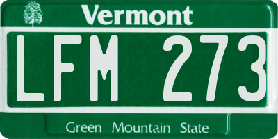 VT license plate LFM273