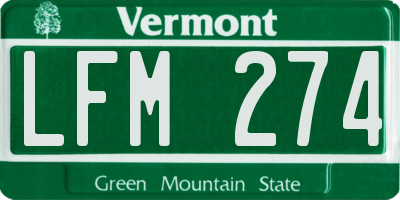 VT license plate LFM274