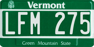 VT license plate LFM275