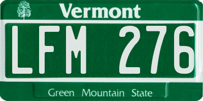 VT license plate LFM276