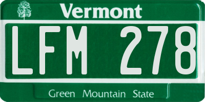 VT license plate LFM278