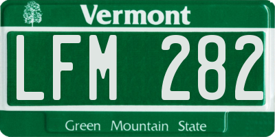 VT license plate LFM282