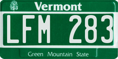 VT license plate LFM283
