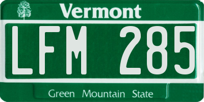 VT license plate LFM285