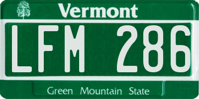 VT license plate LFM286