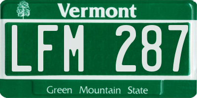 VT license plate LFM287