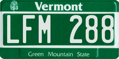 VT license plate LFM288