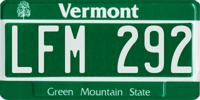 VT license plate LFM292