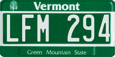 VT license plate LFM294