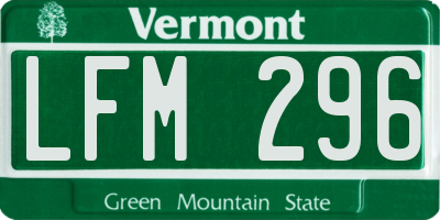 VT license plate LFM296