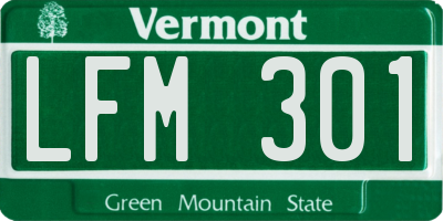 VT license plate LFM301