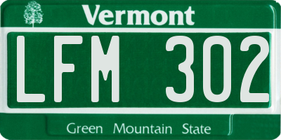 VT license plate LFM302