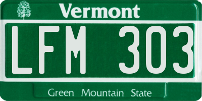 VT license plate LFM303