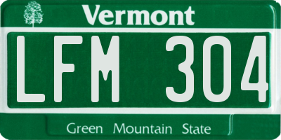 VT license plate LFM304