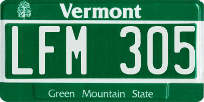 VT license plate LFM305