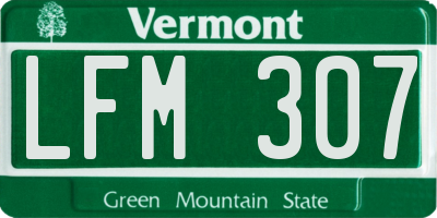 VT license plate LFM307