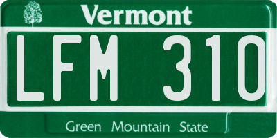 VT license plate LFM310